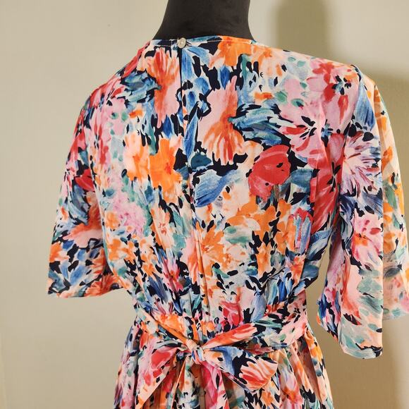 UMGEE Floral Romper with Tie Waist, Size Small - Picture 10 of 13